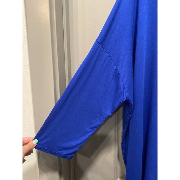 Boutique E.C. Royal Blue V-Neck Top XXL Oversized - Picture 2 of 4